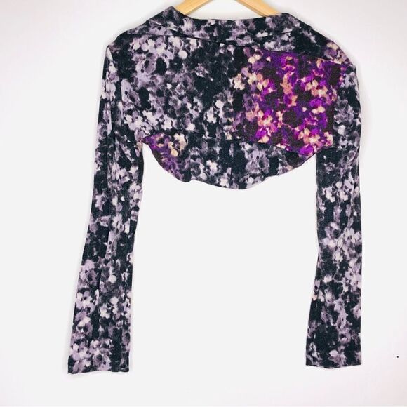 Long Sleeve Shrug, Purple Floral - Picture 2 of 8